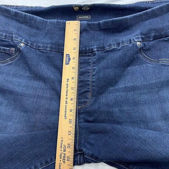 Lee Jeans Blue Slim Fit Slim Leg Mid Rise Sculpting Stretch Pull On Women's 22W - Picture 10 of 15